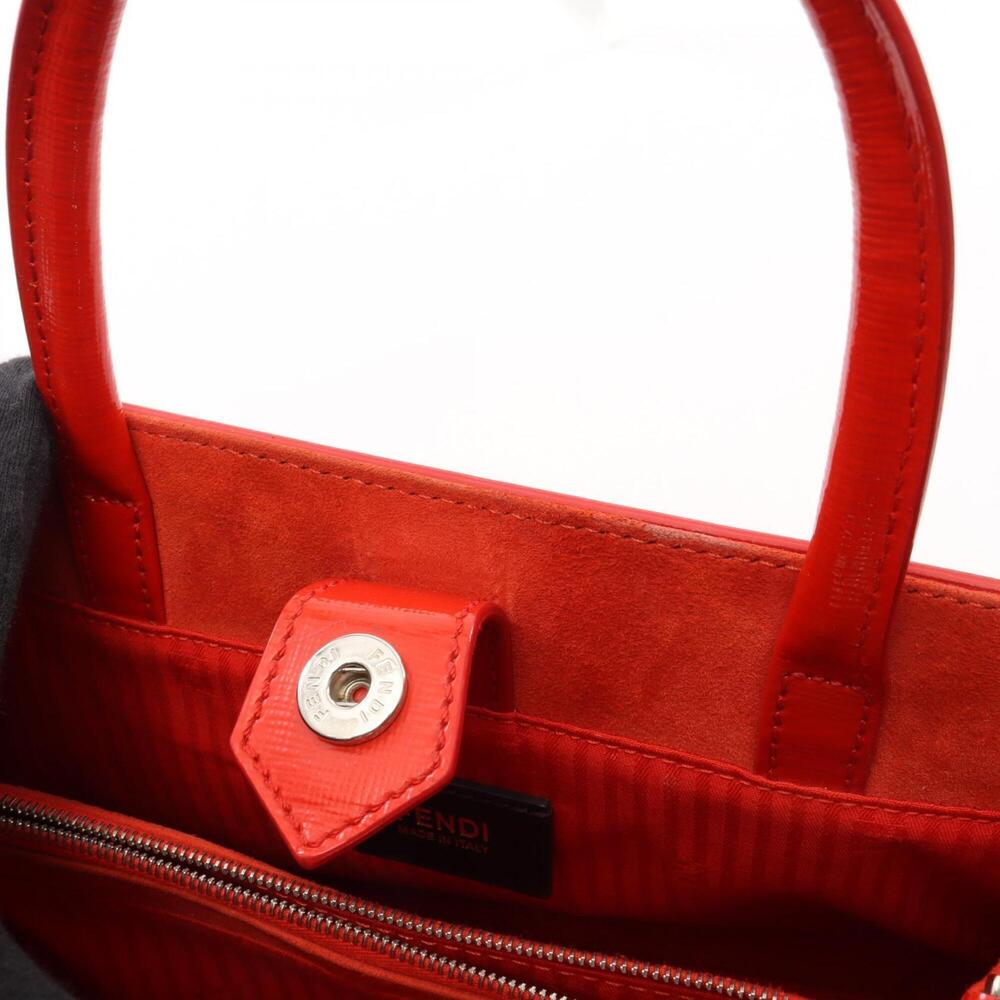 Fendi Petite 2jours 2-Way Handbag, Patent Leather, Women's, Red (8BH253) - Picture 9 of 9